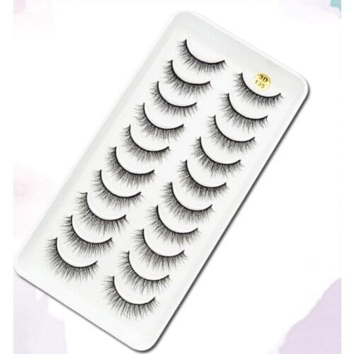 QUXINHAO Eyelashes 10 Pairs Faux 3D Mink Lashes Natural False Eyelashes Makeup Cilios Thick Mink Eyelashes Wholesale