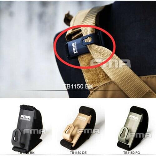 FMA TB1150 Aluminum Alloy Version Vest Carrying Sling Hook Vest Sling Belt Reinforcement Accessories Fixed Buckle BK/DE/FG