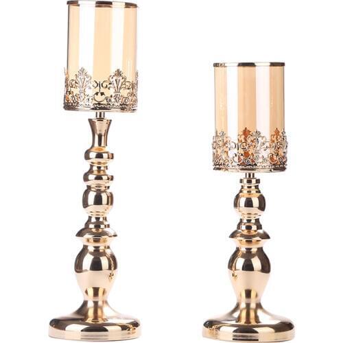 Luxury Candle Holders Candlestick Morocco Fener Mumluk Candlesticks Decoration Metal Candle Holder Stand Gold Home Decor 50XX36