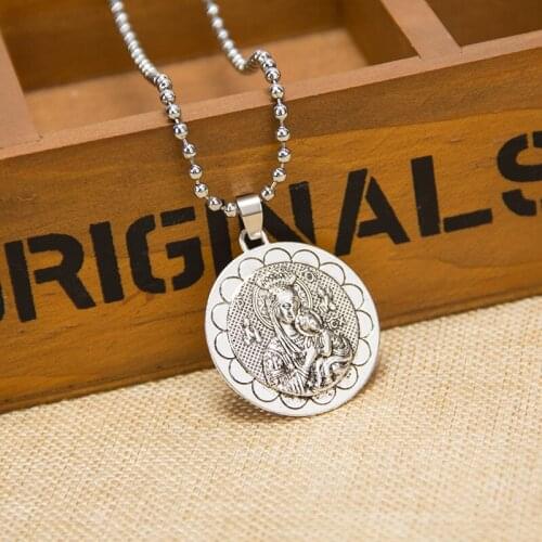 San Benito Medal Cross Jesus Pendant Stainless Steel Saint Benedict Link Chain Necklaces for Women Men Religious Jewelry