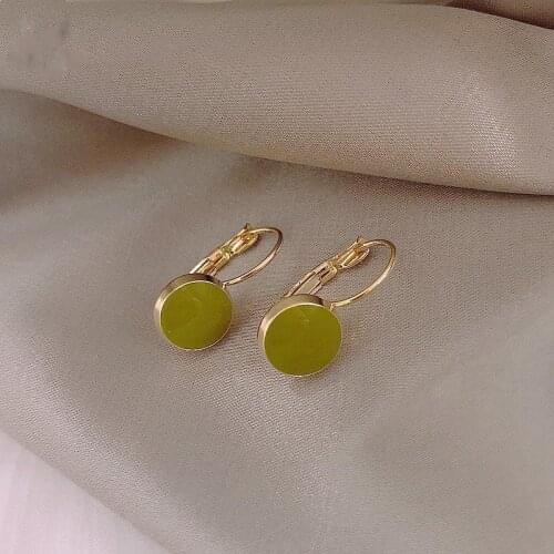Avocado earrings green super fairy girl earrings simple wild small fresh earrings ear buckles