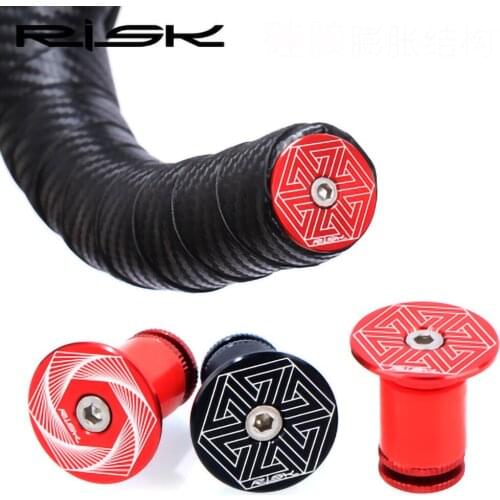 RISK RK360 2 pairs/box Road Mountain Bike Bicycle Expanding Handlebar Plug Bar Ends Adjustable Locking Caps Aluminium Alloy