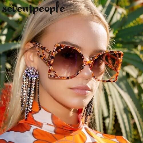 Oversized Square Sunglasses Women Big Frame 2021 Trendy Luxury Brand Vintage Sun Glasses For Men Shades Okulary Przeciwsłoneczne