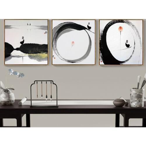 Style Painting Circle Ink Table Handpainted Oil Painting On Canvas Painting Wall Art Wall Pictures For Living Room Home Decor