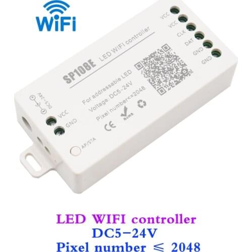 Wifi LED Controller 2048 Pixel Smart APP Wireless Control WS2811 WS2812B WS2813 WS2815 SK6812 Strip 5V 12V 24V LED Module Light