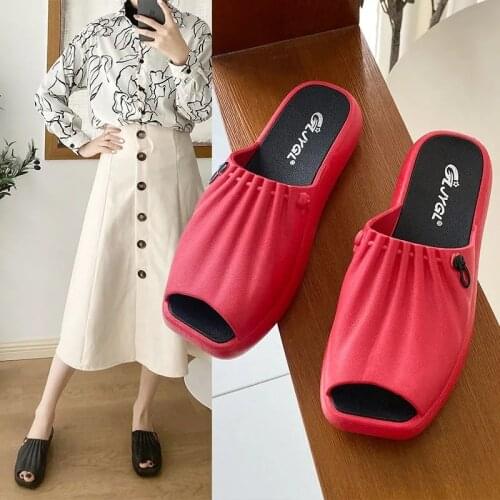Slippers, women’s summer wear, student sponge cake bottom slope with new fish mouth thick bottom all-match casual sandals women