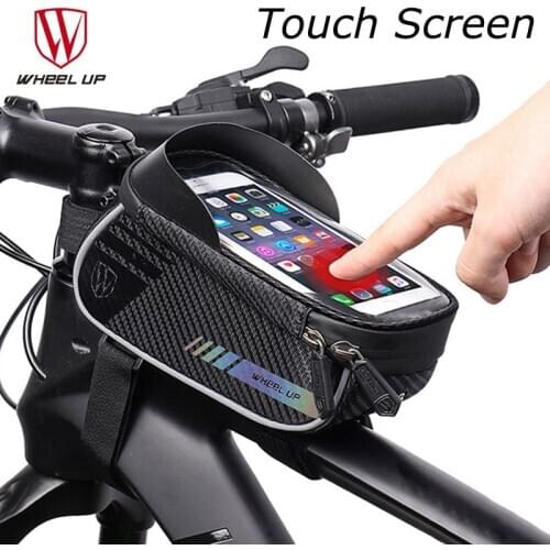 WHEEL UP Bicycle Front Bag Bike Accessories Rainproof Touch Screen Cycling Phone Bag 6.2 Inch Phone Case Bike Top Tube Bag