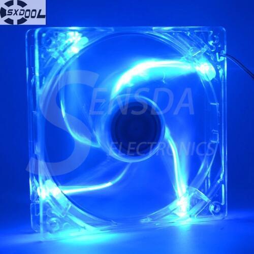SXDOOL 120mm LED Case Fan 12V 4Pin 120x25mm For Computer PC Host CPU Cooling Fan