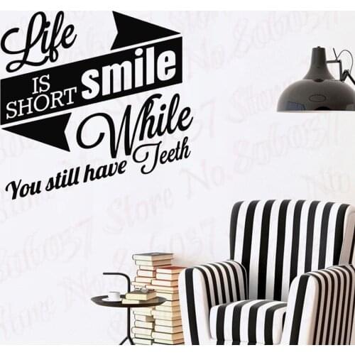 Dental Clinic Wall Decal Bathroom Poster Vinyl Wall Decals Decor Mural Smile Tooth Brushing Teeth Dentistry WL1838