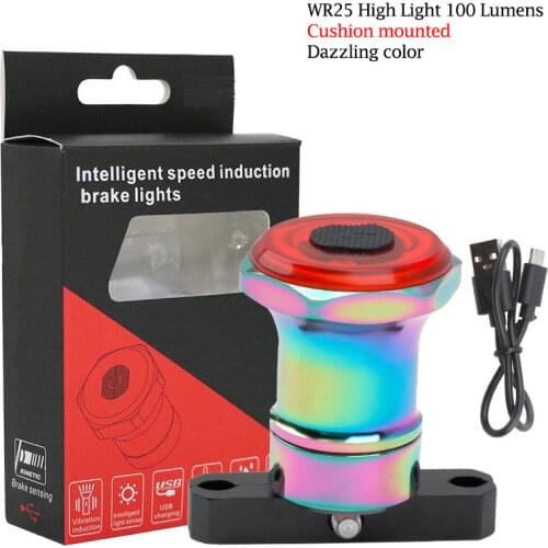 Bicycle Brake Sense Intelligent Tail Lamp Bike Rear Light USB Auto Sleep Vibration Self Start Cycle Riding Safety Warn Taillight