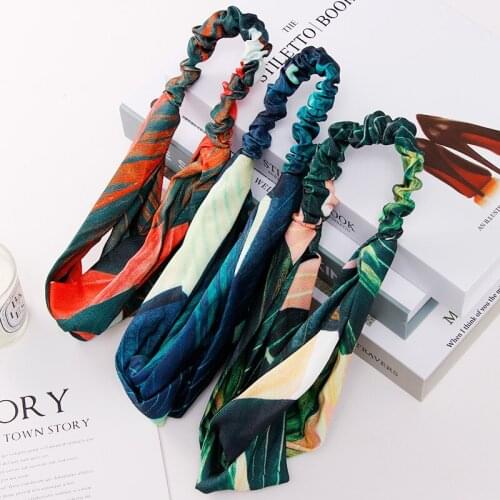 2021 Summer Fashion New Leaves Entangle Crossover Headband Sweet Girls Simple Vintage Banana Leaf Headdress Hair Accessories