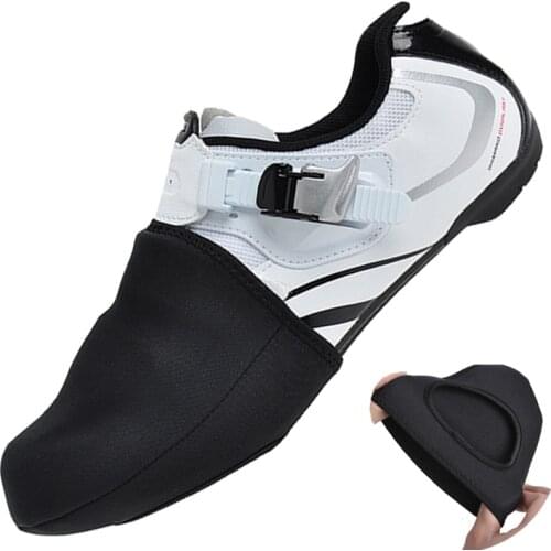 Winter Thermal Semi Palm Cycling Shoes Cover MTB Bike Bicycle Racing Toe Cover Protector Unisex Waterproof SBR Black Overshoes