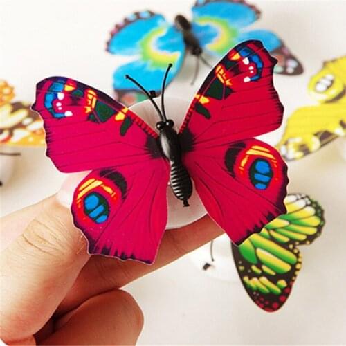 1PC Colorful Luminous Butterfly LED Night Light Wedding Decorative Lamp Stickers Children Small Gifts TOYS game Battery Operated