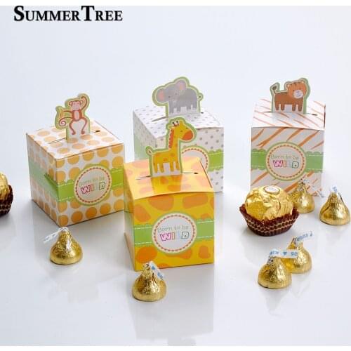 10pcs Animal Candy Box 4 Types Cartoon Gifts Paper Bag Boy Girl Birthday Baby Shower Favors Decoration Party Favors