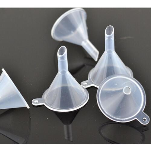 10pcs/lot Plastic Small Funnels For Perfume Liquid Essential Oil Filling Empty Bottle Packing Tool Small Funnel For School