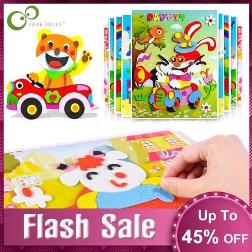 20Pcs 3D EVA Foam Sticker Puzzle Game DIY Cartoon Animal Learning Education Toys For Children Kids Multi-patterns Styles Random