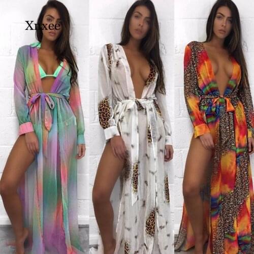 2021 Womens Summer Sexy Beach Cover Up Women Clothes Robe Shawl Ladies Kaftan Robe Cover Up Woman Beach Wear Swimwear
