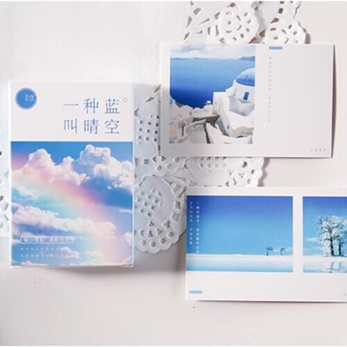 28 Sheets/Set Summer Blue Sky Lomo Card Mini Postcard Birthday Letter Envelope Gift Card Message Card