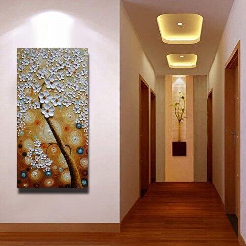 3D Palette Knife Rich Tree Canvas Oil Painting for Living Room Home Decor Abstract Modern Decorative Art Still Life Hand Painted