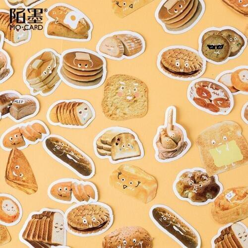 46 pcs/box Cute bread expression Bullet Journal Decorative Stationery Stickers Scrapbooking DIY Diary Album Stick Lable
