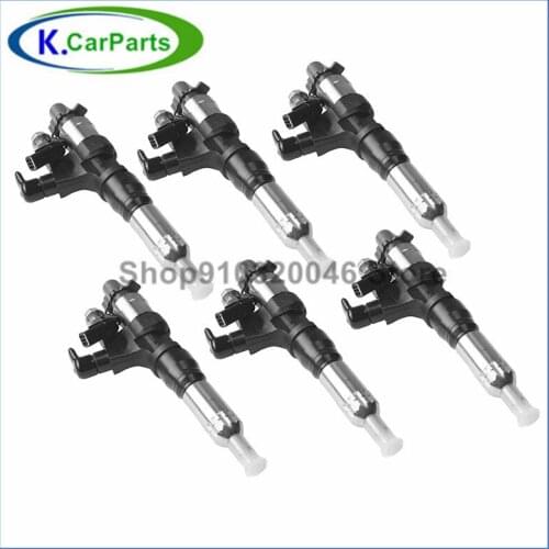 6PCS New Fule Injector 23670-E0010 09500-06593 Fits For Hino JO8E Kobelco SK3008 23670E0010