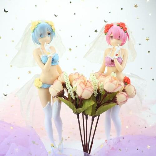 Anime Re:ZERO Starting Life in Another World 24cm kawaii sexy beautiful Wedding dress Rem Ram bikini blind box figures model