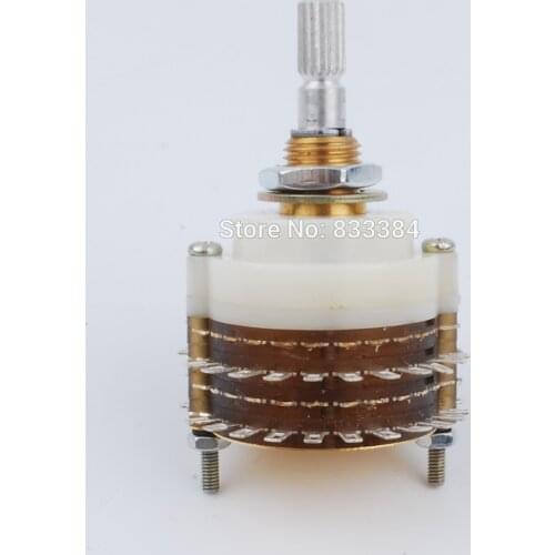 Free shipping New 2pc 2 Pole 23 Step Rotary Switch Attenuator Volume Control Pot Potentiometer DIY