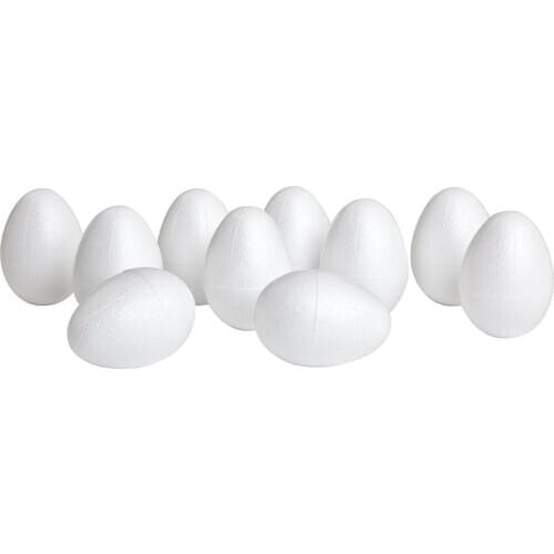 CNIM Hot 10 Styrofoam eggs 6 cm white Easter Egg decorative egg for painting or sticking