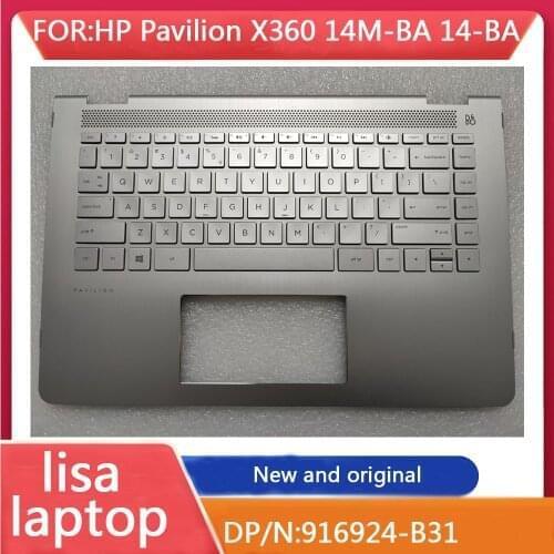 For HP Pavilion X360 14M-BA 14-BA Palm Rest Keyboard Silver English With Backlight 916924-B31 Brand New