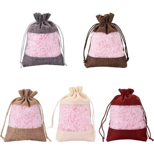 30Pcs Drawstring Jute Burlap Gift Bags for Wedding Favors Party Christmas Pouches Packing Storage 2.67x3.5" 3.9x5.78" 5.15x7"