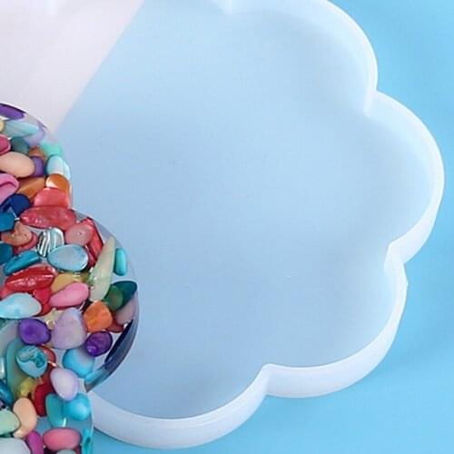 Flower Tea Tray Coaster Mold 1 Piece Silicone Epoxy Resin Coaster Mold Used to Make Artificial Agate Pieces Coasters