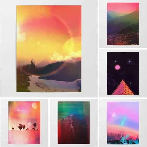 HD Printed Colorful Sky Canvas Painting Wall Art Natural Scenery Pictures Home Decor Modular Landscape Poster For Bedroom Framed