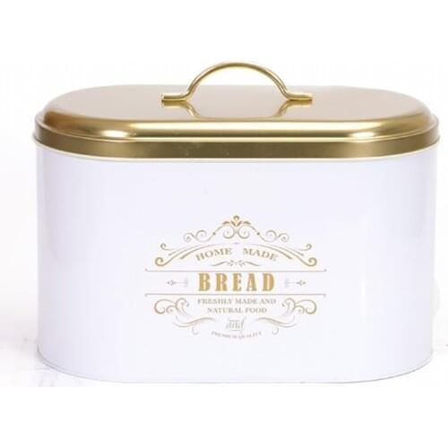 Bread Box Storage Food Container Kitchen Organizer Practical Metal Fruit Snack Box For Home Cuisine Decor Design 17,8x33,8x20 Cm