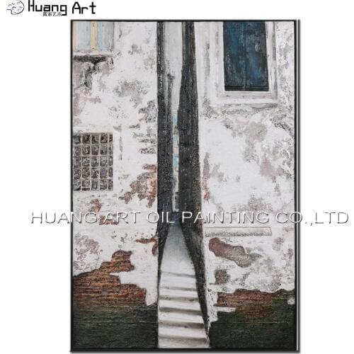 Special Design Art Handmade Modern Landscape Oil Painting On Canvas New Arrivals Rural House Wall Space Road Scenery Painting