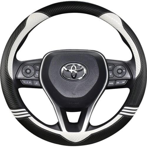 37-38CM Car Steering Wheel Cover Non-slip PU Leather for Toyota Corolla Camry Rav4 Auris Prius Yalis Avensis auto accessories
