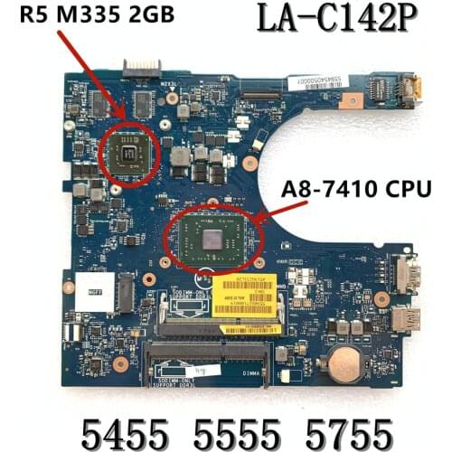 Brand NEW For Dell Inspiron 5555 5455 5755 Motherboard A8-7410 CPU R5 M335 2GB LA-C142P CN-0GFDVC GFDVC 100%Tested