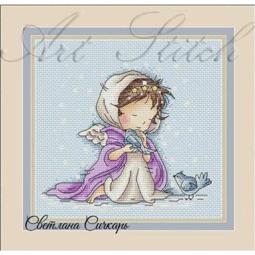 HH Little Pirate Counted Cross Stitch Kit Cross stitch RS cotton with cross stitch A little girl in the snow