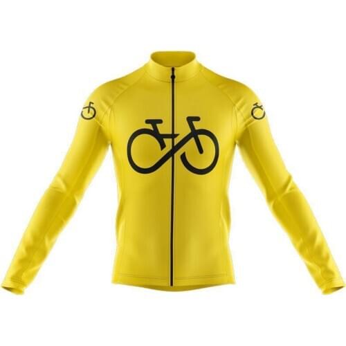 New Yellow Long Sleeve Men Cycling Jersey Bike Wear Jersey WINTER FLEECE & THIN Cycling Clothing MTB Ropa Ciclismo