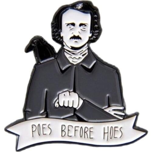 Poes before HoesNovelty Enamel Pin Lapel Badges Brooch Funny Fashion Jewelry