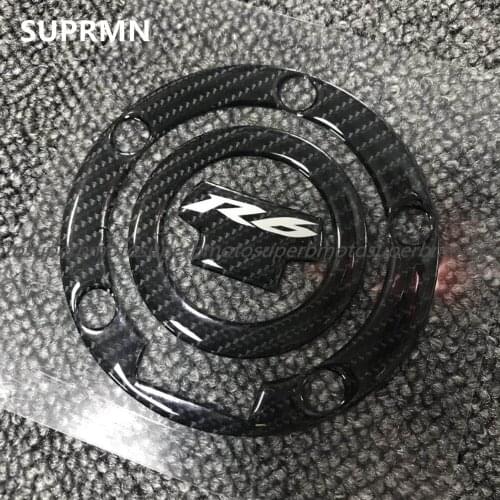 Suitable for Yamaha YAMAHA YZF R6 real carbon fiber modified fuel tank cap with fish bone decal sticker