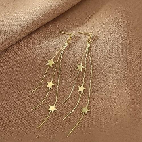 American Style Long Star Tassel Earring Temperament Earrings Web Celebrity Earrings 2020 New Earrings