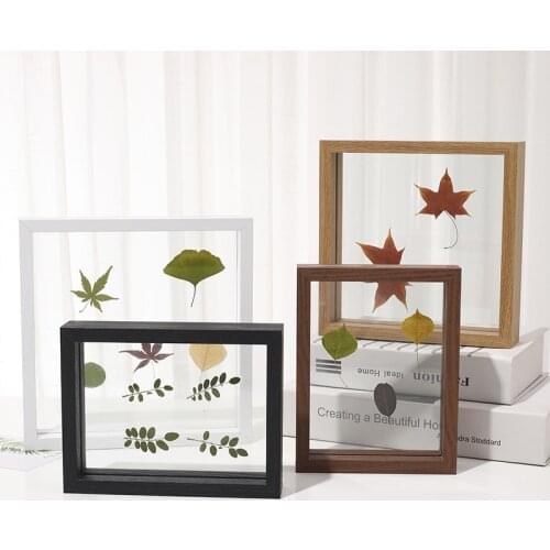 Nordic Herbarium Glass Transparent Wall Photo Picture Frame Room Decoration Frame Square White Wood Frame For Paintings
