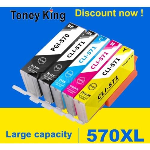 Toeny King PGI-570 ink cartridge For Canon PGI 570 CLI 571 CLI-571 PIXMA MG6850 MG7750 MG5750 MG5751 MG5752 TS6050 Printers