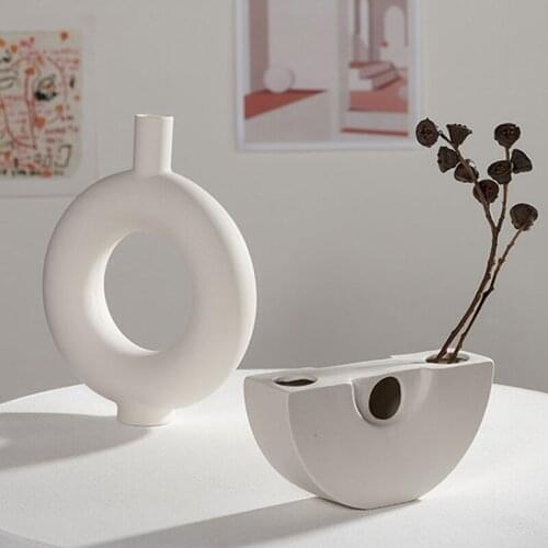Home Decoration Dry Flower Vase Art Crafts Flowers Arrangement Creative Irregular Art Vases Ornament Living Room Decoration Gift
