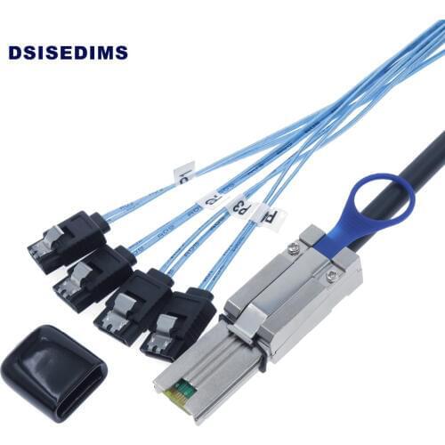 External Mini SAS 4x 26Pin SFF-8088 Male to 4 7 Pin SATA Cable for Controller to Hard Disk