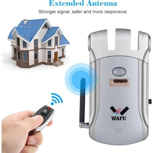 WAFU 008 Smart Lock remote control /Inside touch unlock Keyless Smart Lock Deadbolt with Built-In Alarm