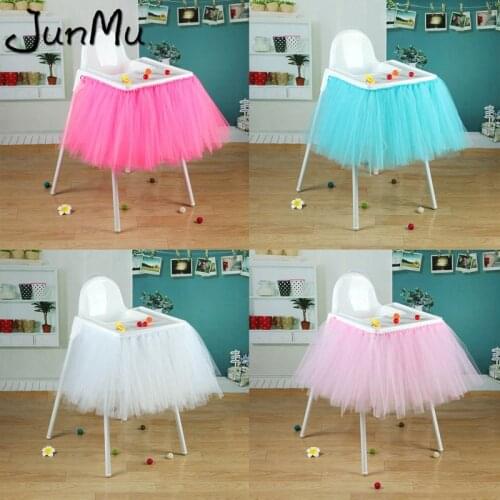 Tutu Table Skirt Tulle High Chair Skirts For Baby Shower Birthday Party Decoration Supplies