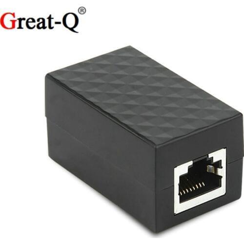 10pcs/lot Lightning protection RJ45 RJ-45 straight adaptador head network Lan device adapter connector