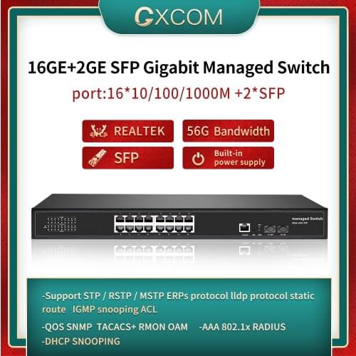 16 Port 10/100/1000Mbps Managed Switch RSTP IGMP VLAN port mirror ,18 port full gigabit management switch