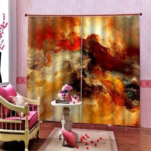 2 Panels With Hooks Flames Heat Burning Blackout Curtain For Living room Bedroom Explosion Bright Vibrant Window Drapes Sets